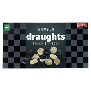Lagoon Wooden Draughts Set with Folding Board