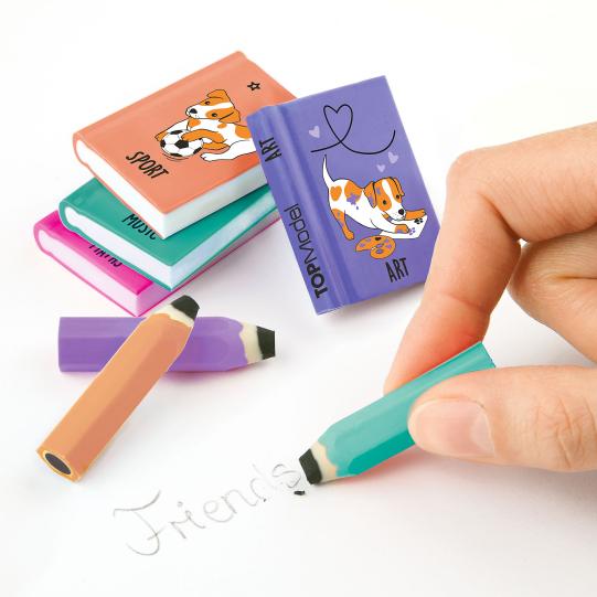 Topmodel Eraser Set Mini School Books & Pencils - ART & CRAFT/MAGIC/AIRFIX - Beattys of Loughrea