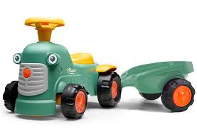 Falk Maurice Vintage Baby Tractor With Trailer - Green - RIDE ON TRACTORS & ACCESSORIES - Beattys of Loughrea