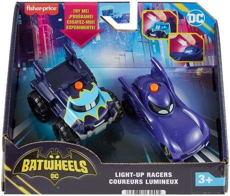 Fisher Price Batwheels 1:55 Light Up Racers 2Pk (Batmobile & Bat-Truck) - FARMS/TRACTORS/BUILDING - Beattys of Loughrea
