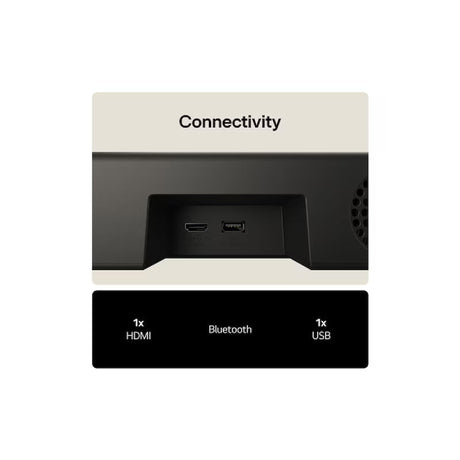 LG US20A.CGBRLLK 2.0ch 50W Compact Soundbar - HOME CINEMA SYSTEM - Beattys of Loughrea