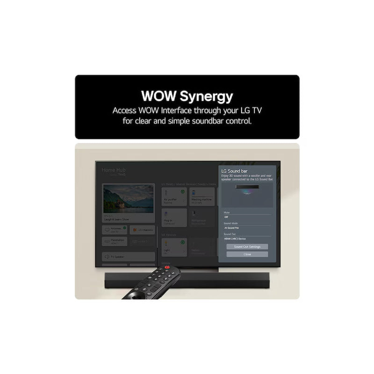 LG US20A.CGBRLLK 2.0ch 50W Compact Soundbar