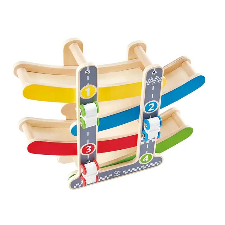 Hape Fast Flip Kid's Wooden Racetrack - CARS/GARAGE/TRAINS - Beattys of Loughrea