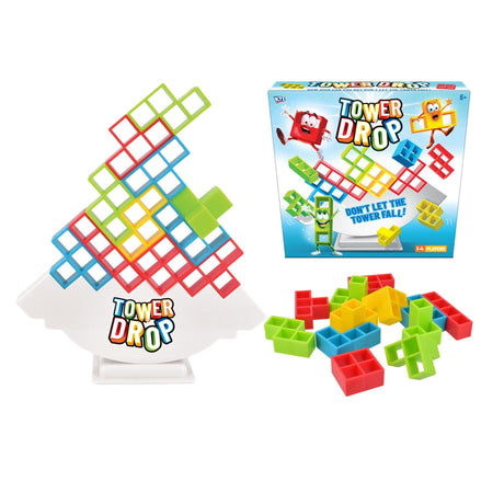 32pc Tower Drop Game In Colour Box - BOARD GAMES / DVD GAMES - Beattys of Loughrea