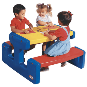 Little Tikes Large Picnic Table - Primary Colours - SWINGS/SLIDE OUTDOOR GAMES - Beattys of Loughrea
