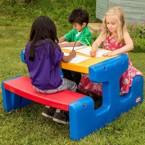 Little Tikes Large Picnic Table - Primary Colours - SWINGS/SLIDE OUTDOOR GAMES - Beattys of Loughrea