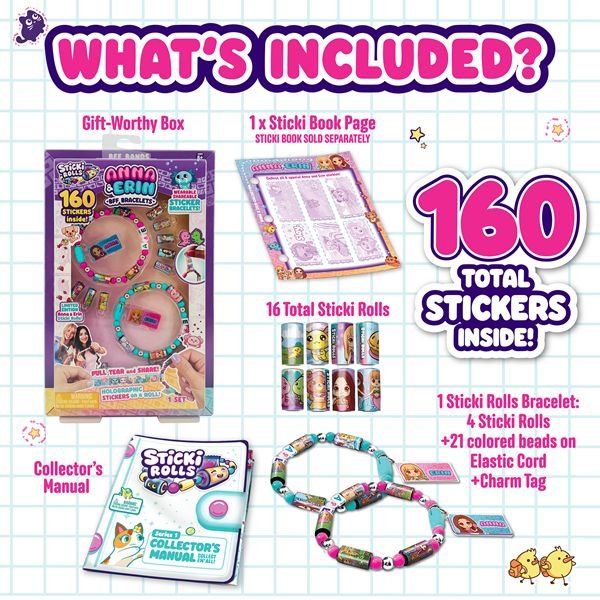 Sticki Rolls Anna & Erin BFF Pack - ART & CRAFT/MAGIC/AIRFIX - Beattys of Loughrea