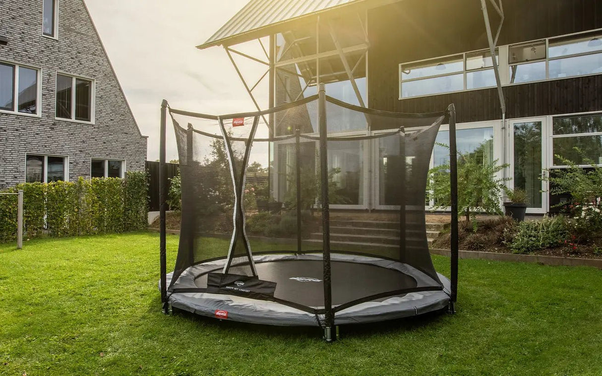 Berg Favorit Inground Trampoline 330 Green + Safety Net Comfort - SWINGS/SLIDE OUTDOOR GAMES - Beattys of Loughrea