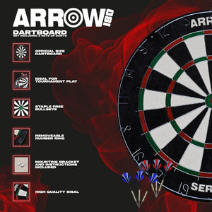 Arrow180 Bristle Dartboard Set - RAQUETS/BALLS/GOLF/DARTS - Beattys of Loughrea