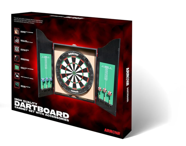 Arrow180 Bristle Dartboard Cabinet Set - RAQUETS/BALLS/GOLF/DARTS - Beattys of Loughrea