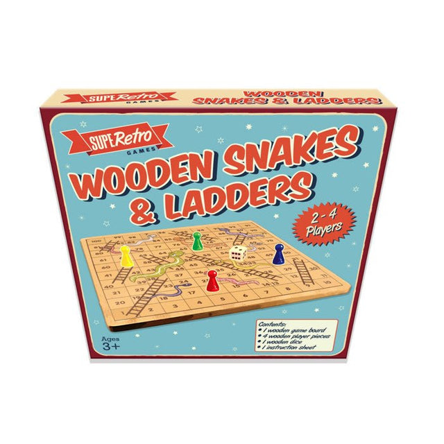 Retro Wooden Snakes And Ladders Game - Beattys of Loughrea | www.beattys.ie