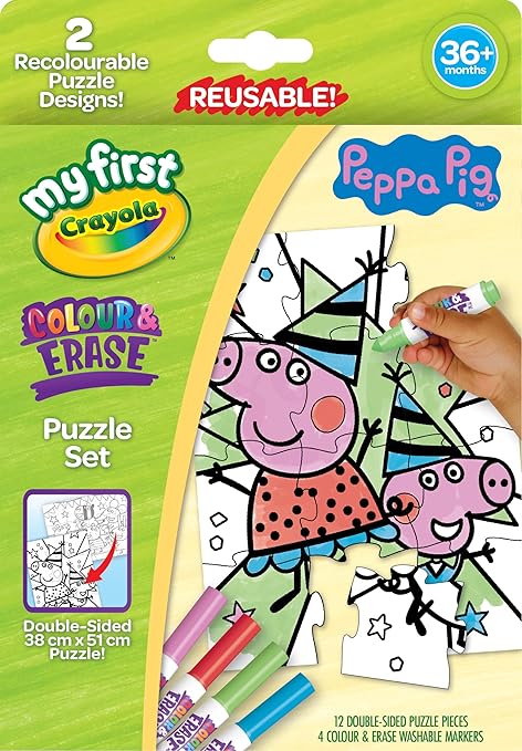 Crayola My First Colour & Erase Puzzle Set - Peppa - ART & CRAFT/MAGIC/AIRFIX - Beattys of Loughrea
