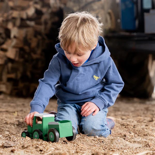 Tractor Ted & Trailer (Wooden Toy) - BABY TOYS - Beattys of Loughrea