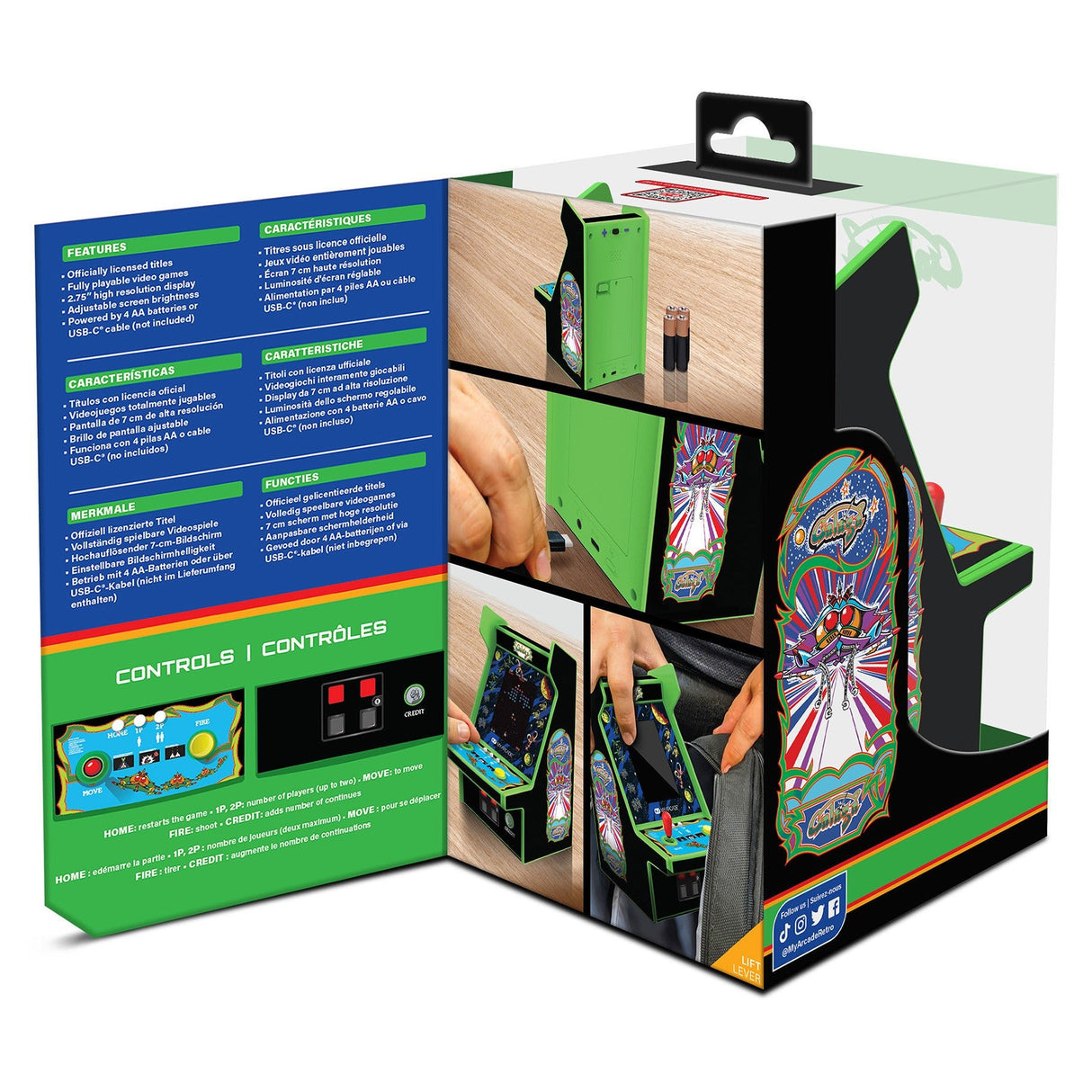 Galaga Micro Player Pro 6.7" Portable Retro Arcade (2 Games in 1) - PLAYSTATION/NINTENDO/GAMEBOY/XBOX - Beattys of Loughrea