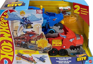 Hot Wheels City Ultimate Dual Dragon Hauler Playset - CARS/GARAGE/TRAINS - Beattys of Loughrea