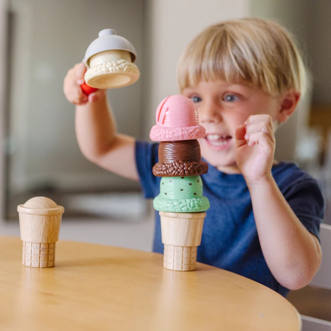 Melissa & Doug Scoop & Stack Ice Cream Cone Play Set - ROLE PLAY - Beattys of Loughrea