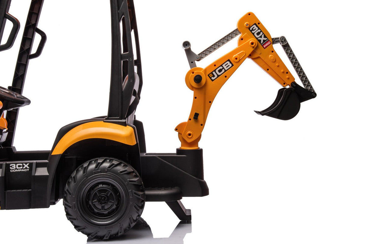 JCB Yellow 12V Electric Ride On Tractor with Loader and Backhoe - BATTERY OPERATED RIDE ONS - Beattys of Loughrea