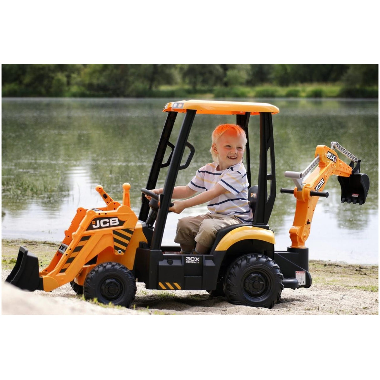 JCB Digger 12V Electric Ride On Tractor With Loader & Backhoe