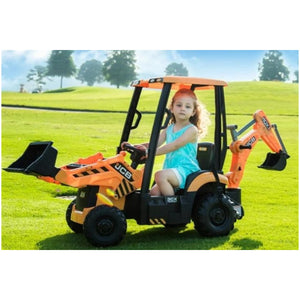 JCB Digger 12V Electric Ride On Tractor With Loader & Backhoe