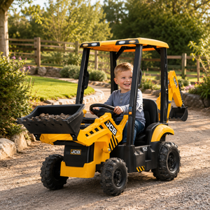 JCB Digger 12V Electric Ride On Tractor With Loader & Backhoe