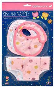 Dolls World Atlantic Bibs and Nappies Set - DOLL ACCESSORIES/PRAMS - Beattys of Loughrea