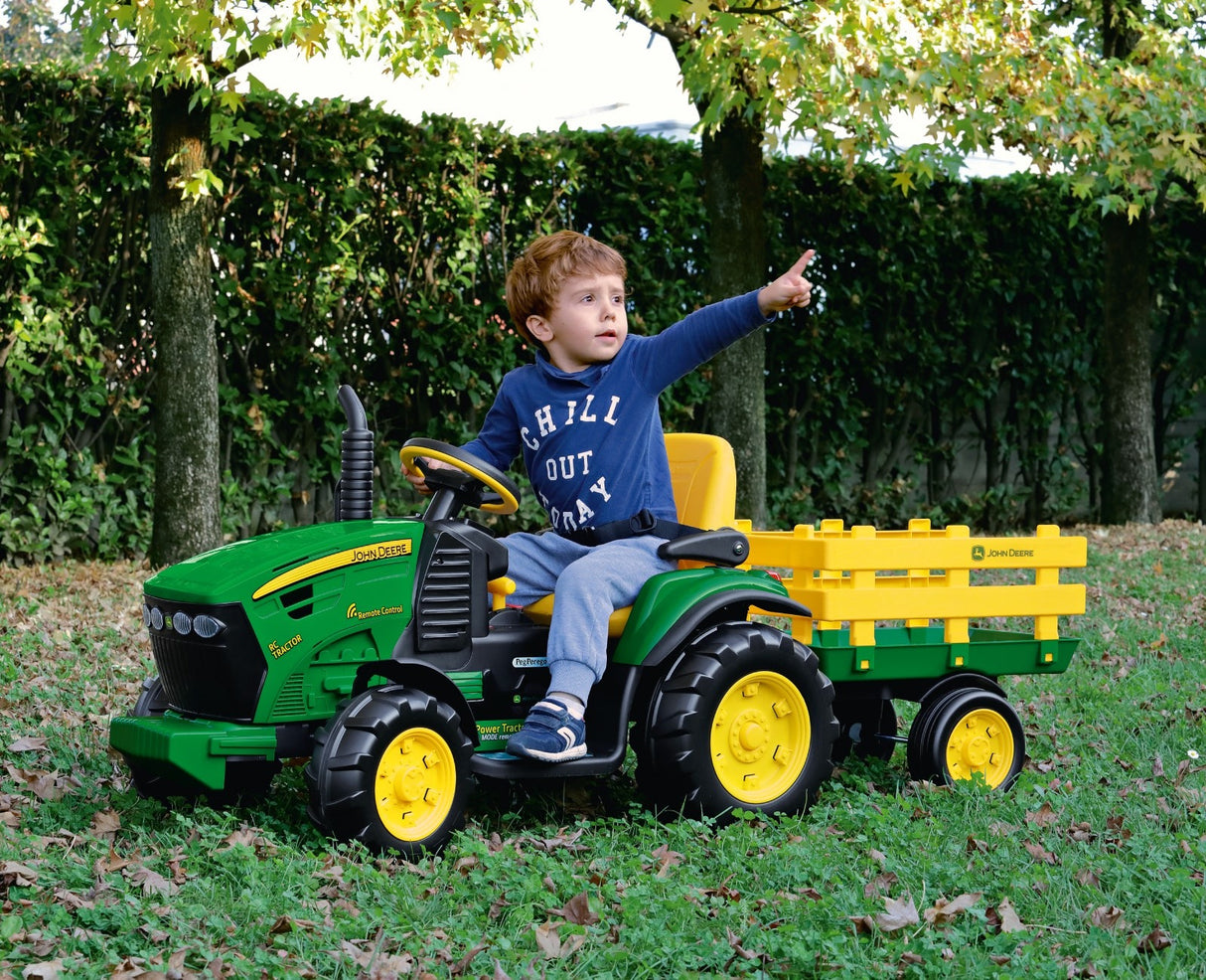 John Deere 12v Remote Control Electric Ride - on Tractor & Trailer - BATTERY OPERATED RIDE ONS - Beattys of Loughrea