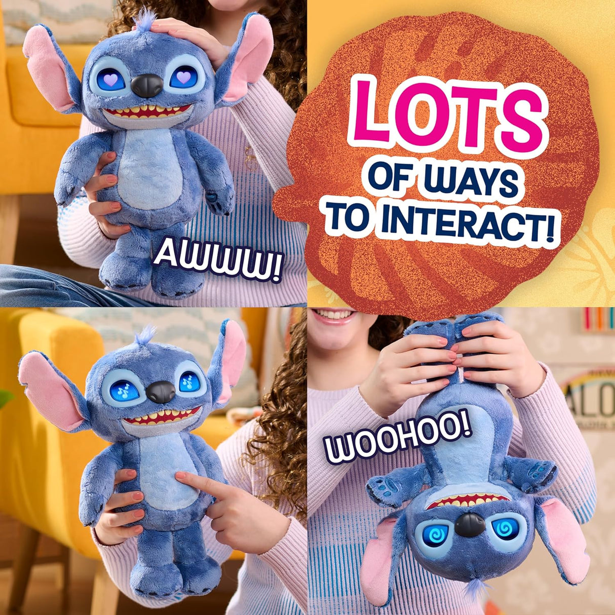 Disney Stitch Many Moods 14 - inch Interactive Plush - SOFT TOYS - Beattys of Loughrea