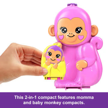 Polly Pocket Momma Monkey & Baby Playset