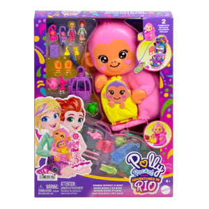 Polly Pocket Momma Monkey & Baby Playset