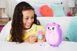 Polly Pocket Hedgehog Mom & Baby Purse Playset