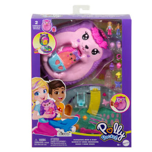 Polly Pocket Hedgehog Mom & Baby Purse Playset