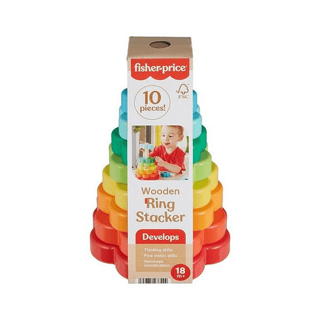 Fisher Price Wooden Ring Stacker - SOFT TOYS - Beattys of Loughrea