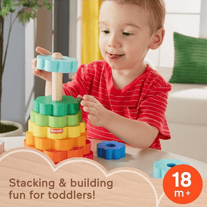 Fisher Price Wooden Ring Stacker - SOFT TOYS - Beattys of Loughrea