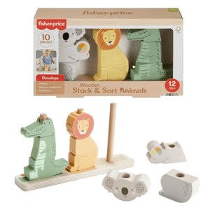 Fisher Price Wooden Stack & Sort Animals - SOFT TOYS - Beattys of Loughrea