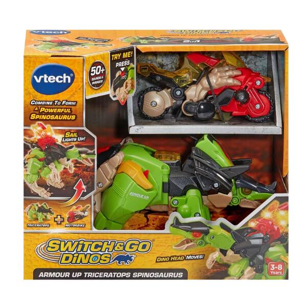 Switch & Go Dinos Armour Up Triceratops Spinosaurus - VTECH/EDUCATIONAL - Beattys of Loughrea