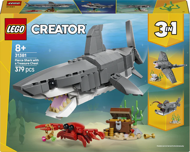 Lego 31381 Fierce Shark With A Treasure Chest - Beattys of Loughrea | www.beattys.ie