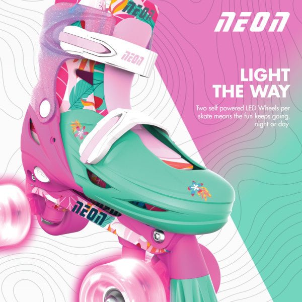 Yvolution Neon Combo Skates Floral (UK 11 - 1) - SKATES/ROLLER BLADES/ACCESSORIES - Beattys of Loughrea