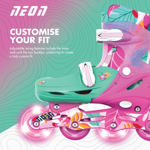 Yvolution Neon Combo Skates Floral (UK 11 - 1) - SKATES/ROLLER BLADES/ACCESSORIES - Beattys of Loughrea