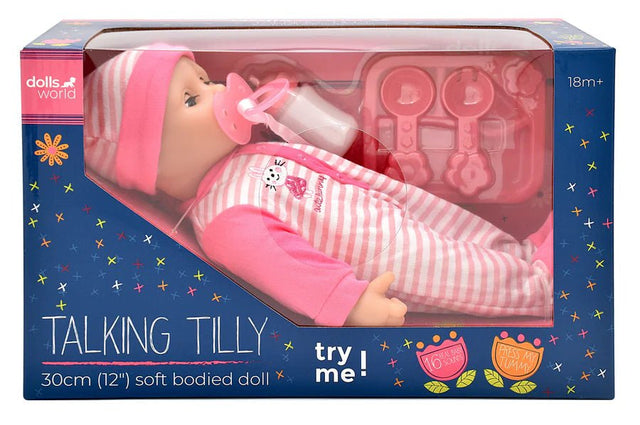 DollsWorld Talking Tilly Doll with 16 Real Baby Sounds 30cm (12") - Beattys of Loughrea | www.beattys.ie