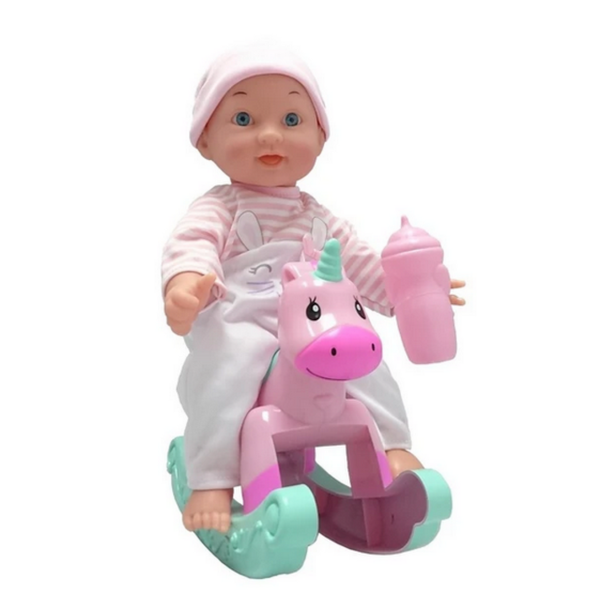 11" Bundle of Love Puppe mit Einhorn Schaukelpferd | U06/71196