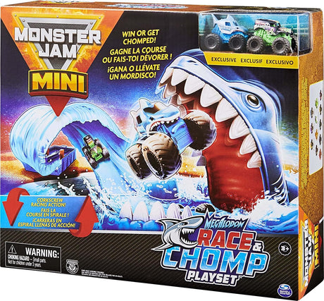Monster Jam Mini Megalodon Race & Chomp Playset 1:87 scale - Beattys of Loughrea | www.beattys.ie