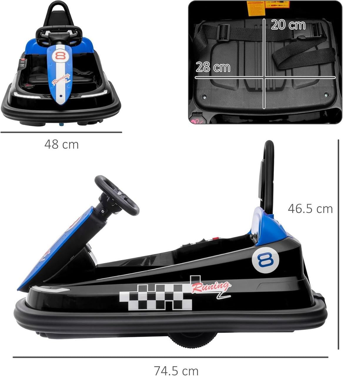 BumperBoo 6V Bumper Car - Blue - BATTERY OPERATED RIDE ONS - Beattys of Loughrea