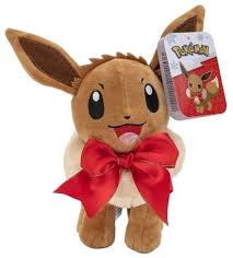 Pokemon 8&quot; Christmas Eevee With Bow - SOFT TOYS - Beattys of Loughrea