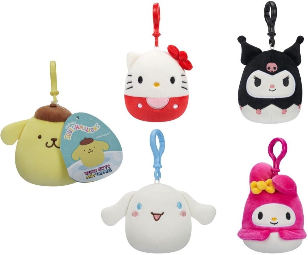 Squishmallows 3.5" Clip - on - Hello Kitty and Friends Classic Assortment - SOFT TOYS - Beattys of Loughrea