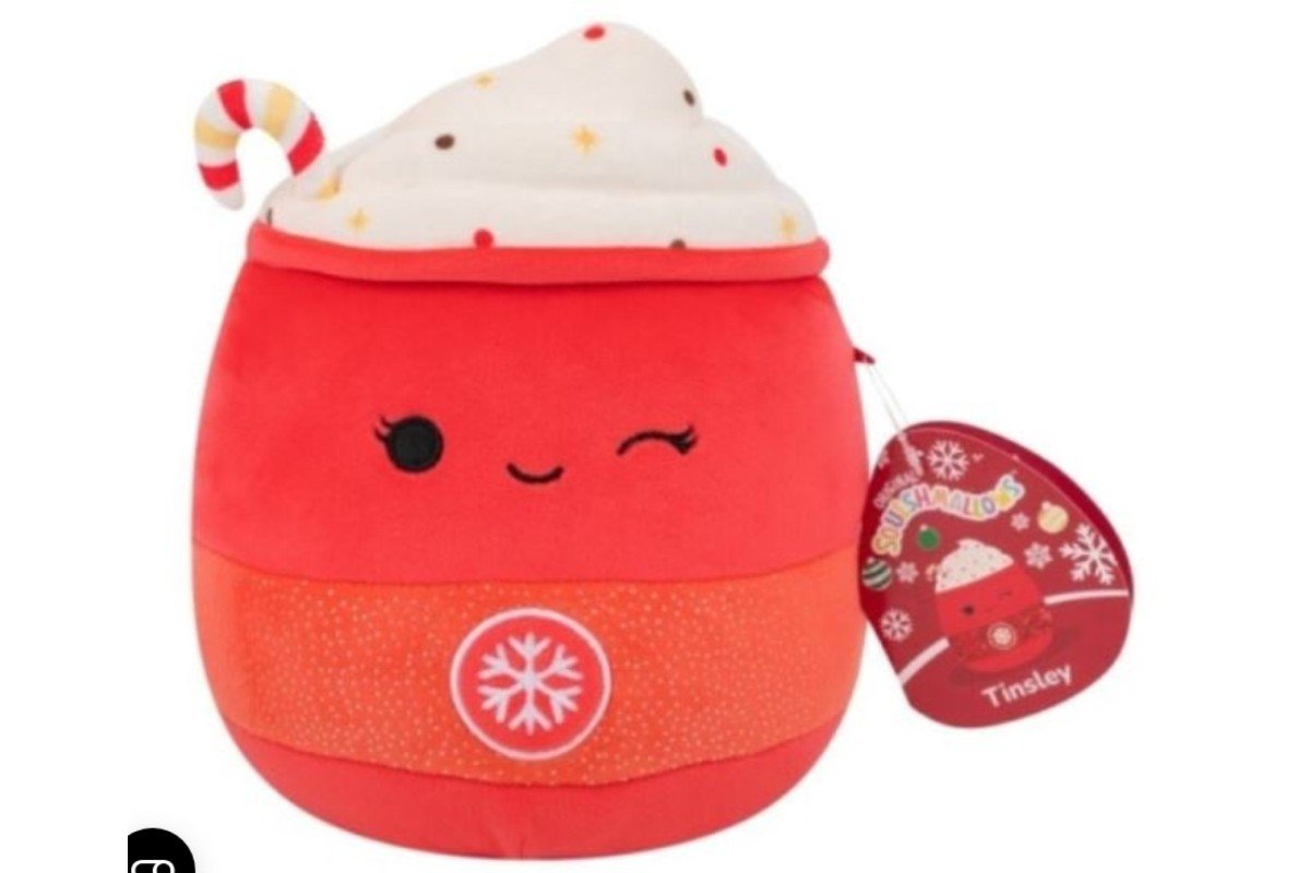 7.5" Squishmallows - Winking Red Peppermint Latte - SOFT TOYS - Beattys of Loughrea