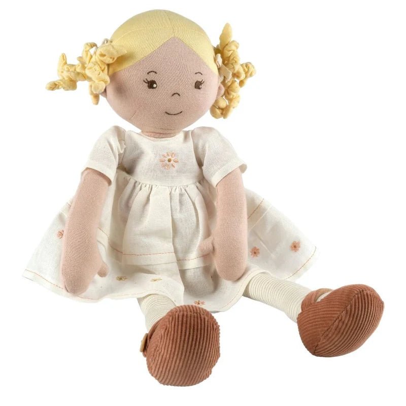 Priscy Blonde Hair Doll in White Linen Dress - SOFT TOYS - Beattys of Loughrea