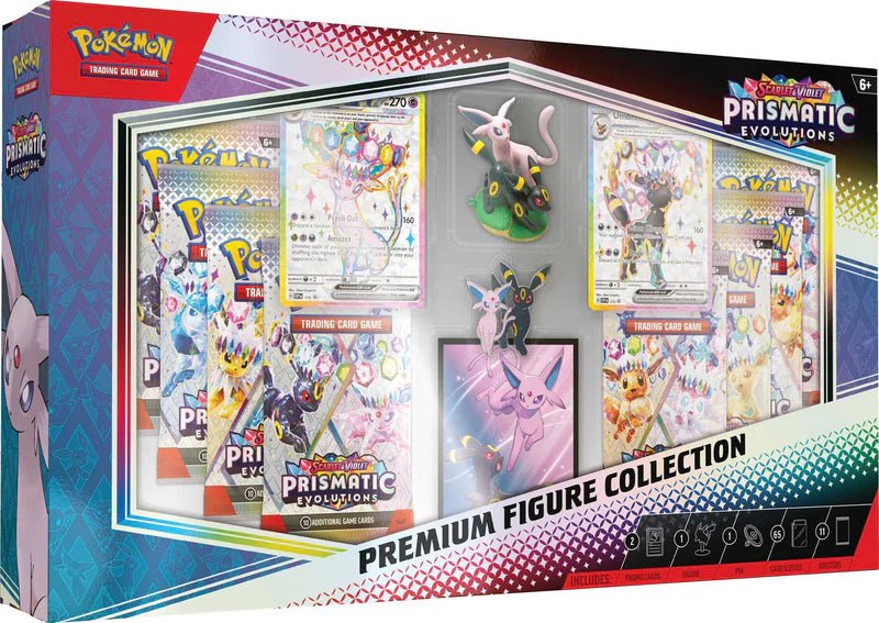 Pokémon TCG: Scarlet & Violet 8.5 Prismatic Evolutions - Premium Figure Collection - HALLOWEEN, PKT MONEY, JOKE - Beattys of Loughrea