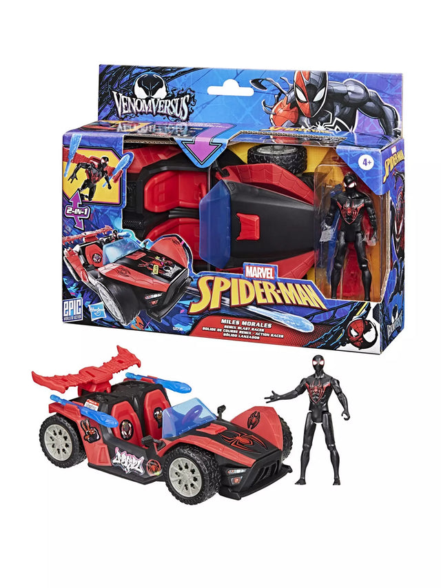 Spiderman Venom versus 4" Miles Remix Blast Racer - A/M, TRANSFORMERS - Beattys of Loughrea
