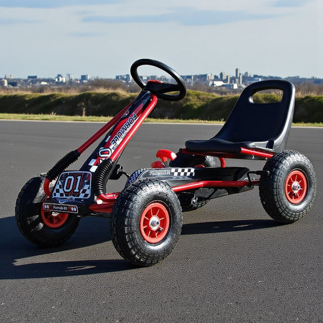 Zoom Rubber Wheel Pedal Go Kart – Red & Black - GO KART/SCOOTER/ROCKING HORSE - Beattys of Loughrea