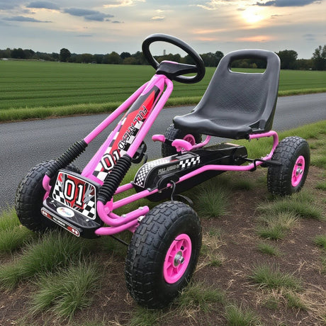 Zoom Rubber Wheel Pedal Go Kart – Pink & Black - GO KART/SCOOTER/ROCKING HORSE - Beattys of Loughrea